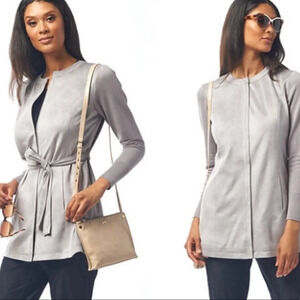 H by Halston size 16 grey trendy trench coat